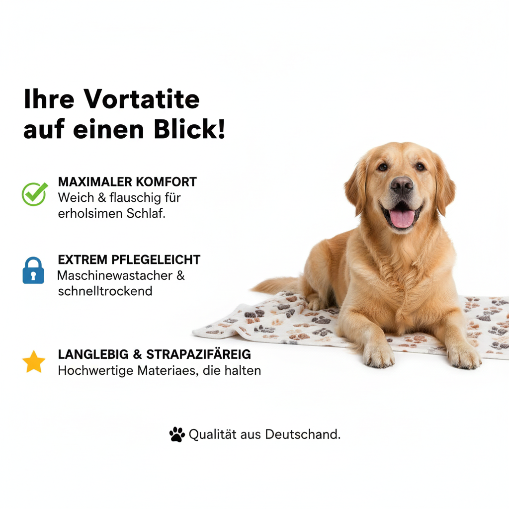 Weiche, flauschige, hochwertige Haustierdecke
